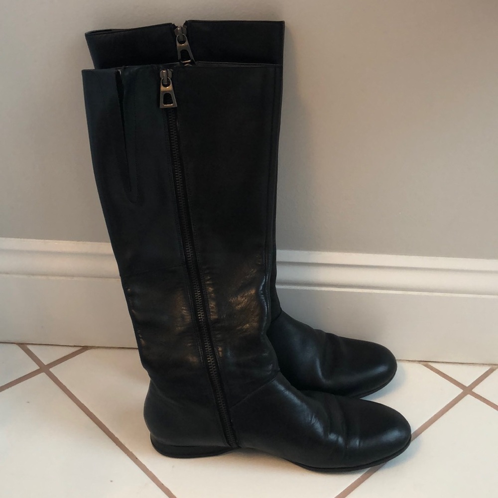 Enzo Angiolini black tall zip boots